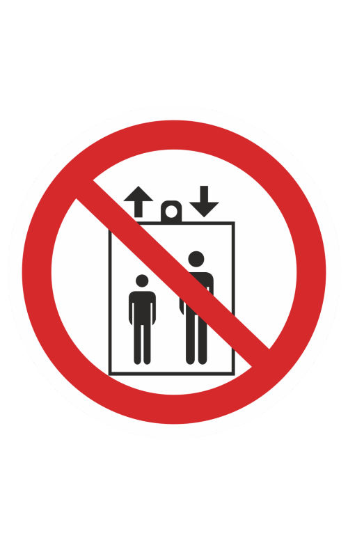 68370 Знак "Запрещается пользоваться лифтом для подъема людей" ( P 34 )  Запрещающие знаки размер 100 х 100 мм Спецодежда 