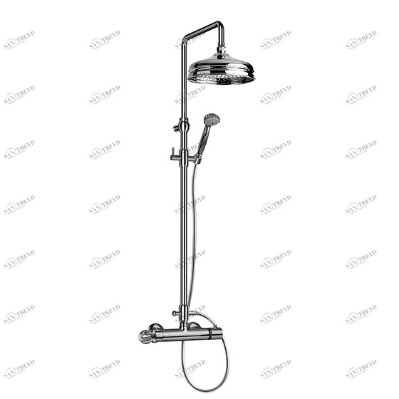 Смеситель для душа с термостатом ½" настенный JOERGER Cronos Crystal 637.20.460.000-AA
