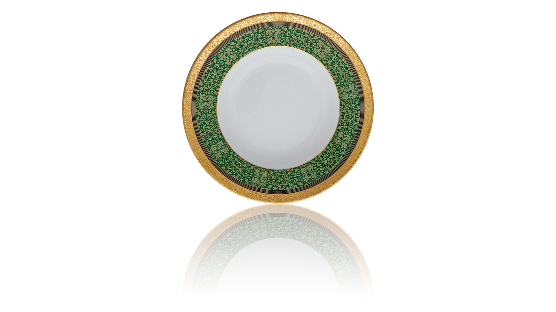 10654823 JL Coquet Сервиз столовый JL Coquet  "Царица" (зеленая) 6/30 Фарфор  - Вид №1