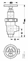 Danfoss SVA-S — запорные клапаны со стандартным штоком SVA-S 150 D STR H-WHEEL Запорный клапан 148B6210  - Вид №10