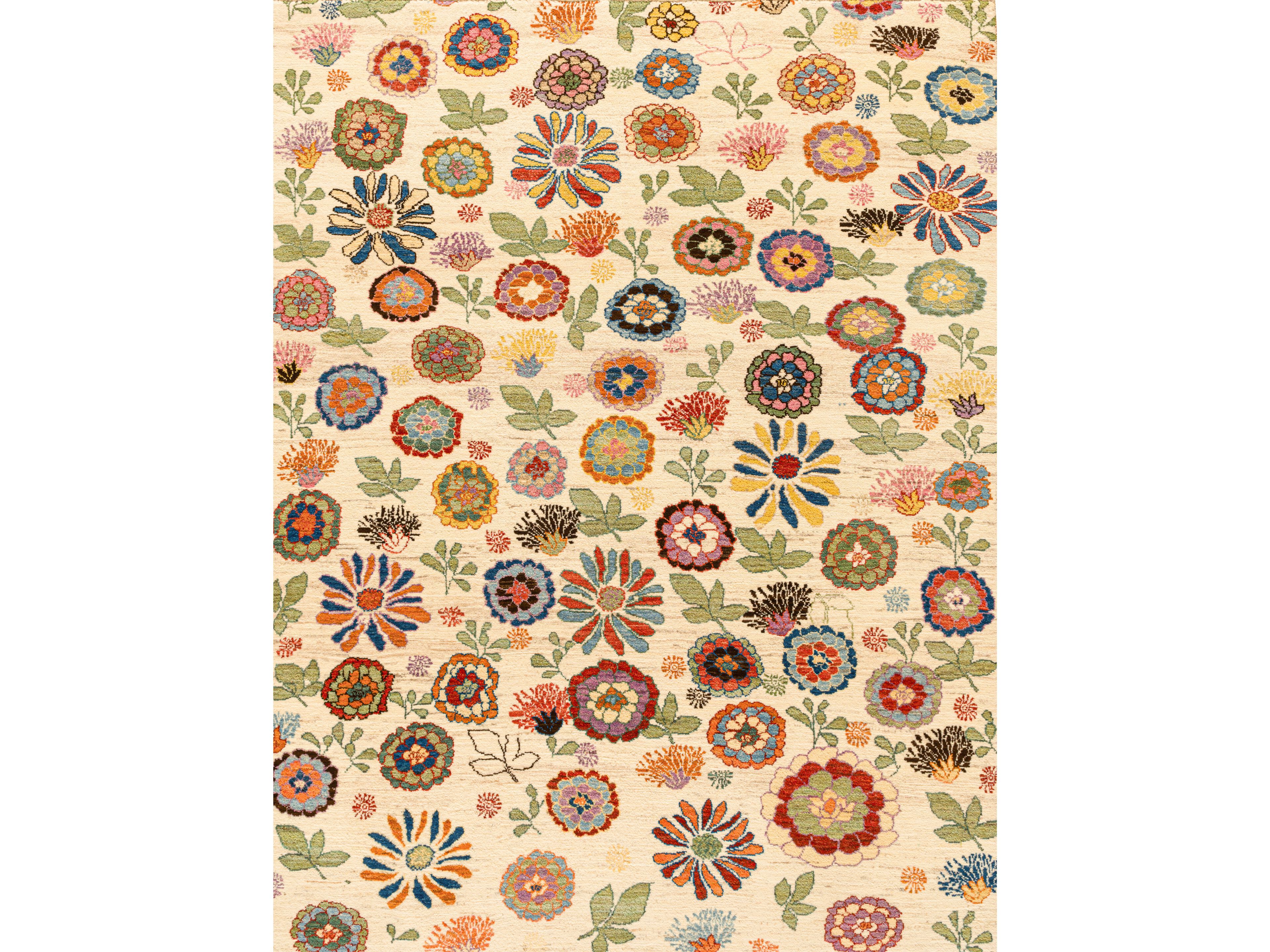 Шерстяной прямоугольный цветочный ковер Zollanvari Ikebana Kyoto-Designer ARCH-00091691 - Вид №1