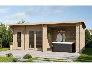 Деревянная сауна на открытом воздухе