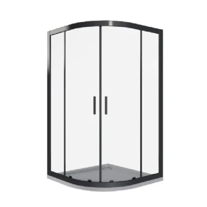 Душевая ширма Makiato 1/4 круга 90x90x190см цвет профиля черный раздвижная стекло 5мм прозрачное