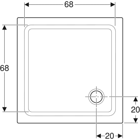 652280000 Квадратный душевой поддон Geberit Renova Geberit  - Вид №8