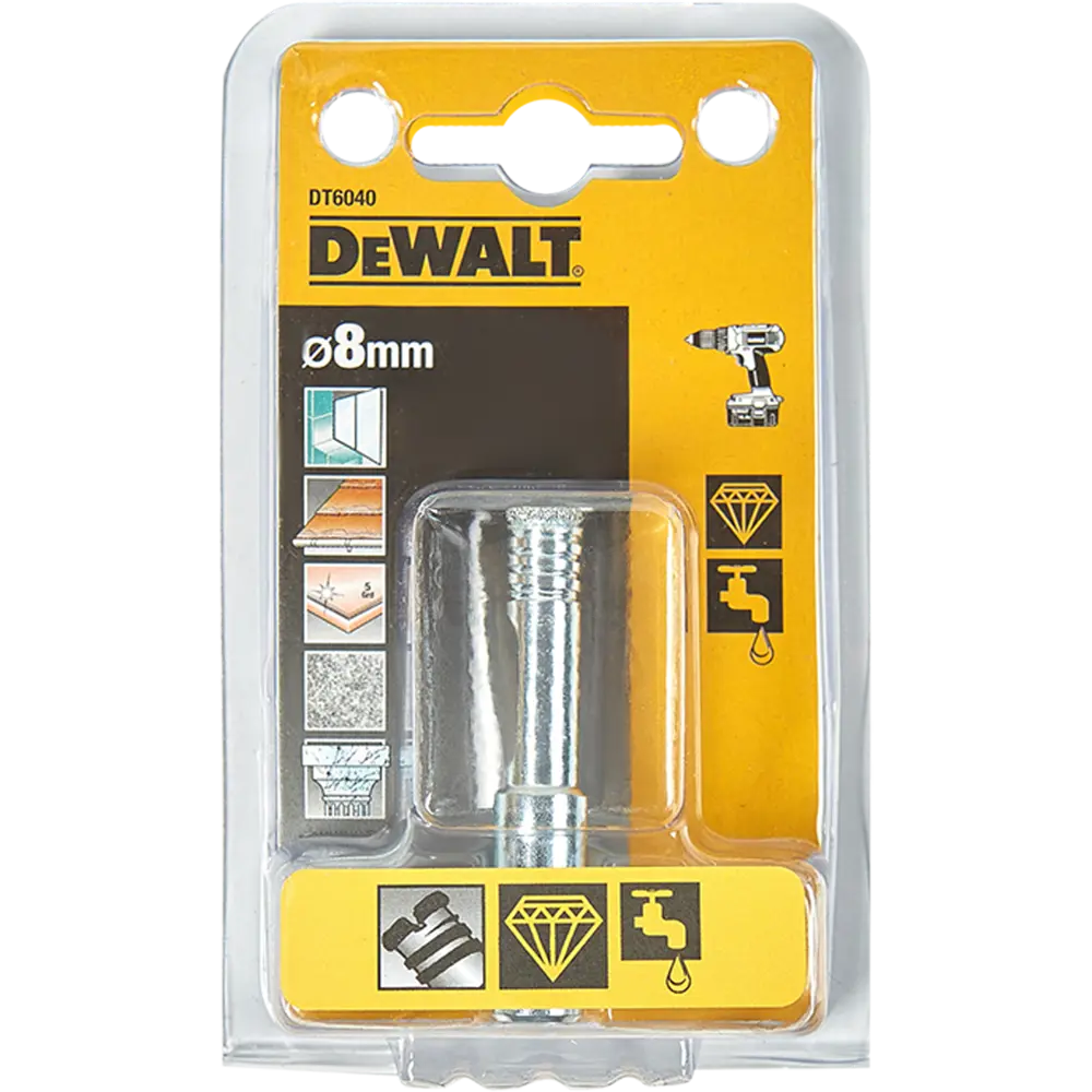 Сверло трубчатое алмазное по стеклу и керамике Dewalt DT6040 8 мм 82283723 STLM-2187614  - Вид №3