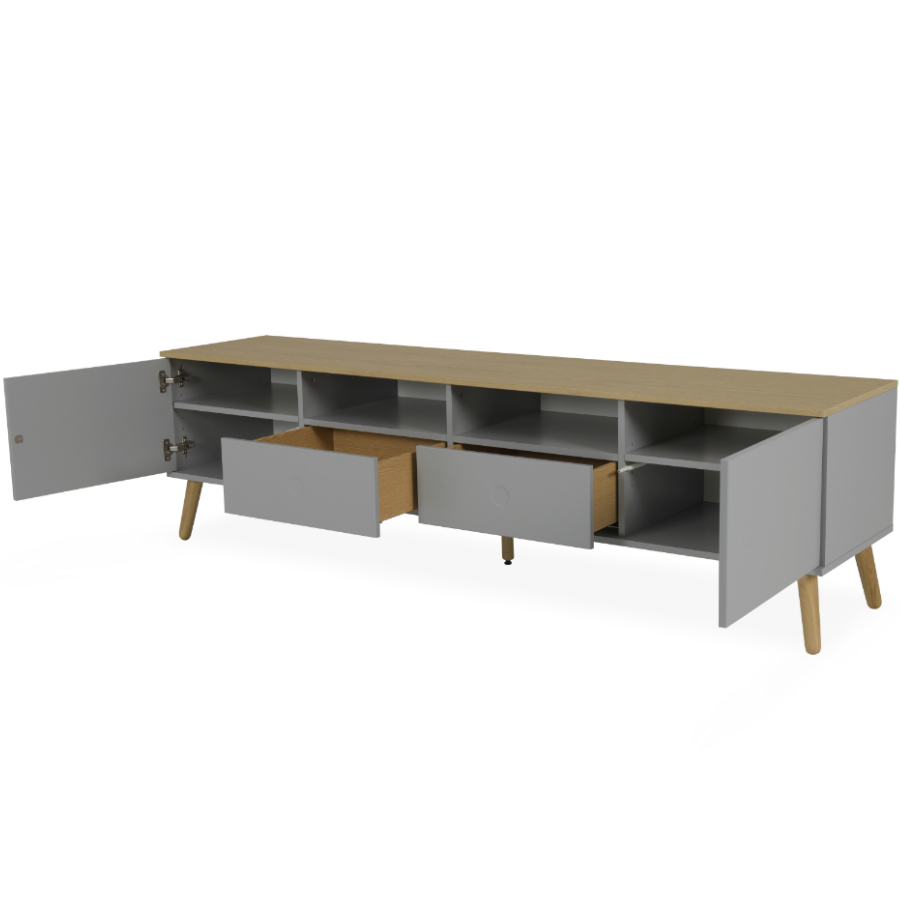 Тумба под ТВ Tenzo Dot, 54х192х43 см, дуб, серая 1665612 - Вид №2