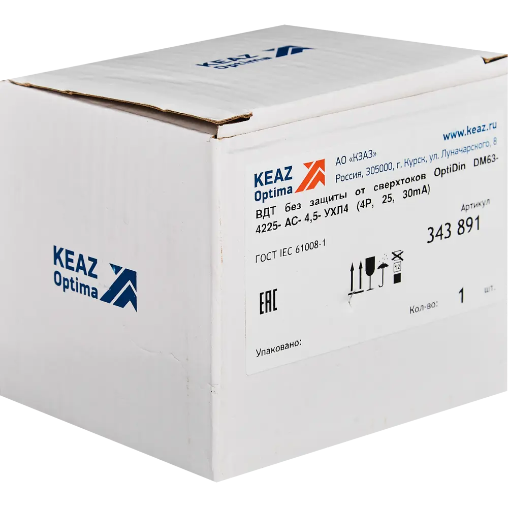 КЭАЗ УЗО 4-полюсное 25А с защитой от утечек тока 30мА 89341825 STLM-1112081 - Вид №4