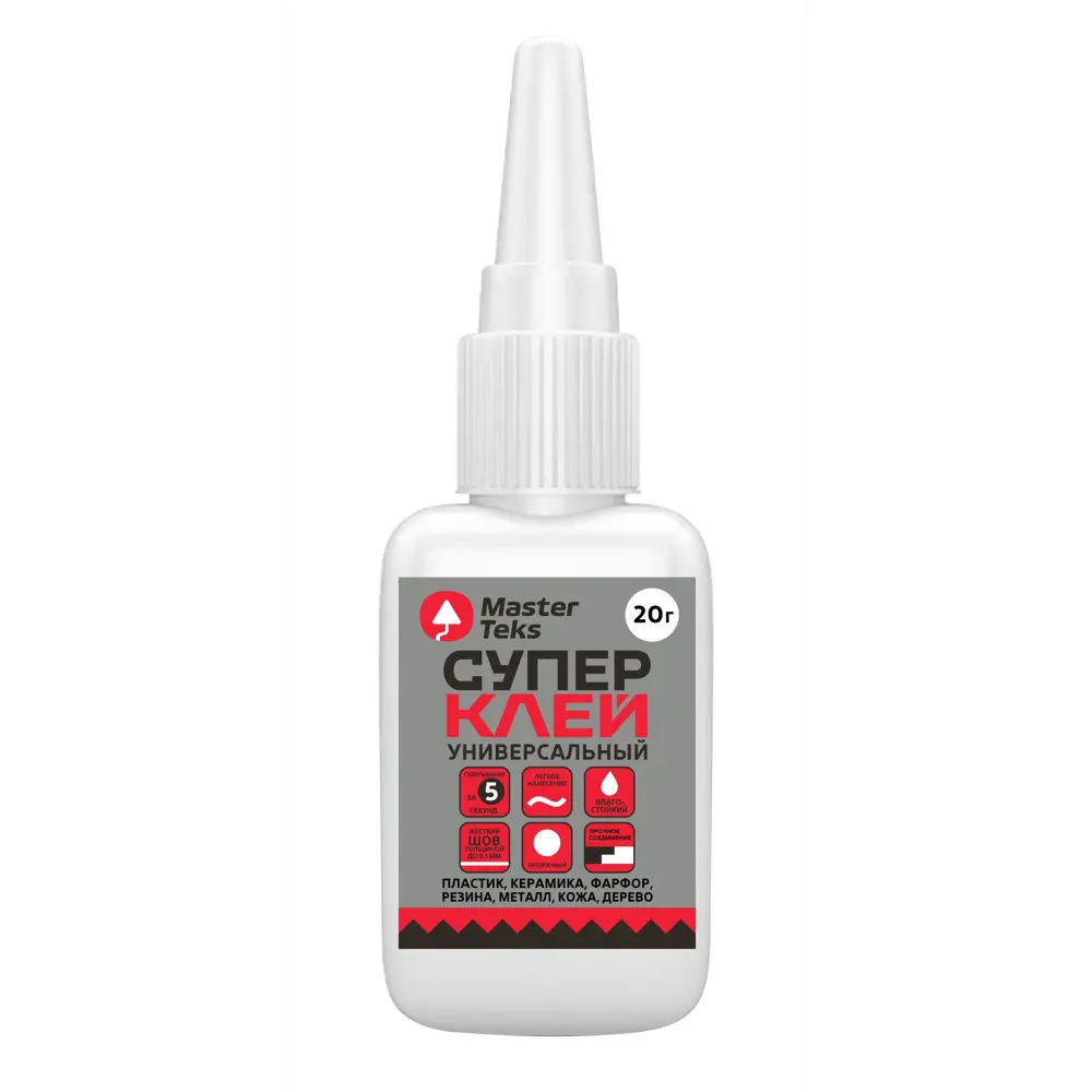 MasterTeks Универсальный цианакрилатный клей 20 г для моментального склеивания 88747672 STLM-1488160