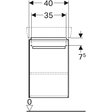 862045000 Шкафчик для раковины Geberit Renova Compact, с одной дверью Geberit  - Вид №3