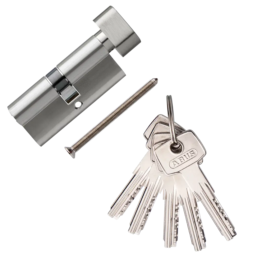 Цилиндр Abus 35х35 мм, ключ/вертушка, цвет никель 82389991 STLM-2167610 D6 - Вид №1