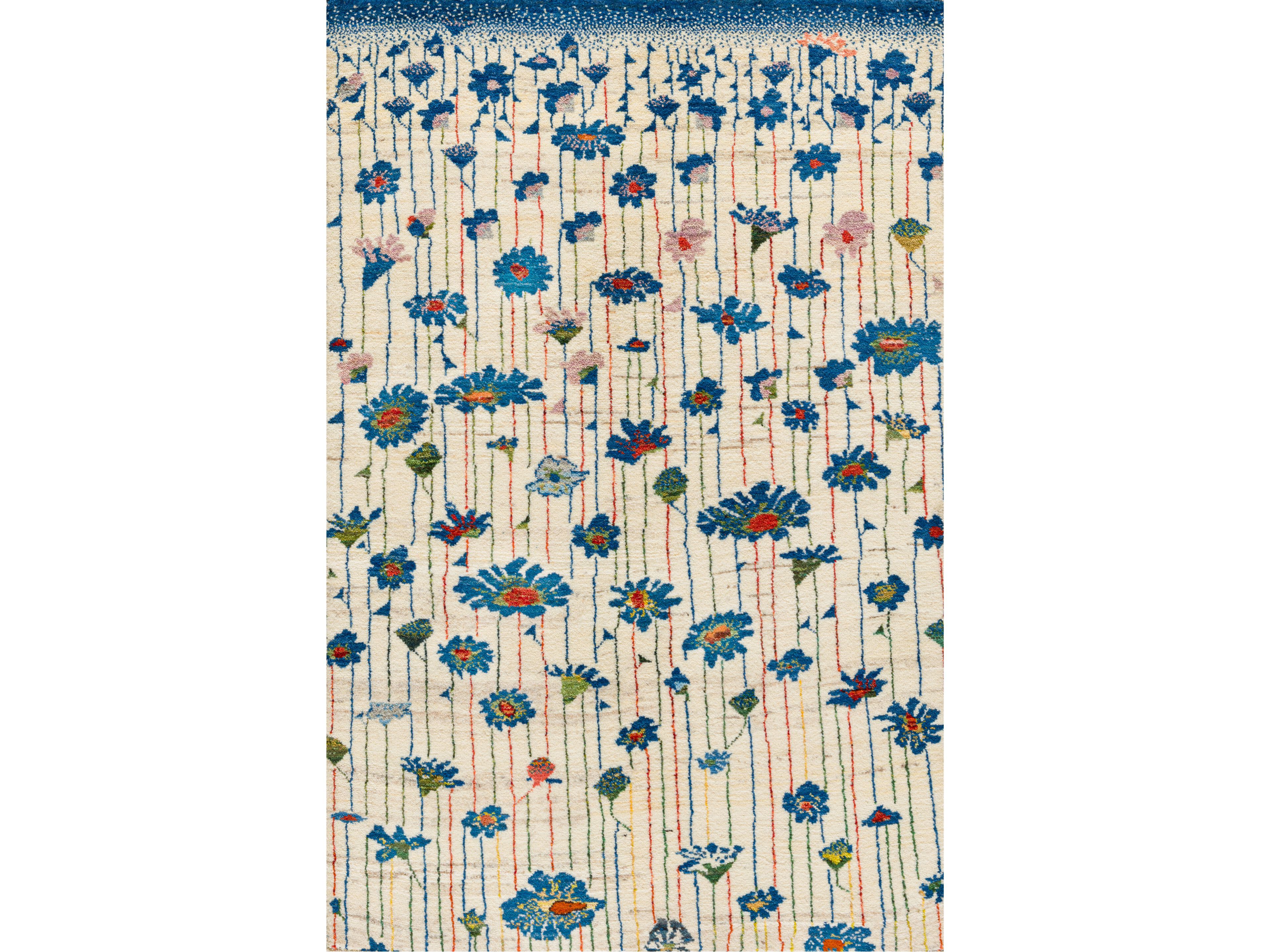 Прямоугольный шерстяной цветочный ковер Zollanvari Flower Meadow ARCH-00126066 - Вид №1