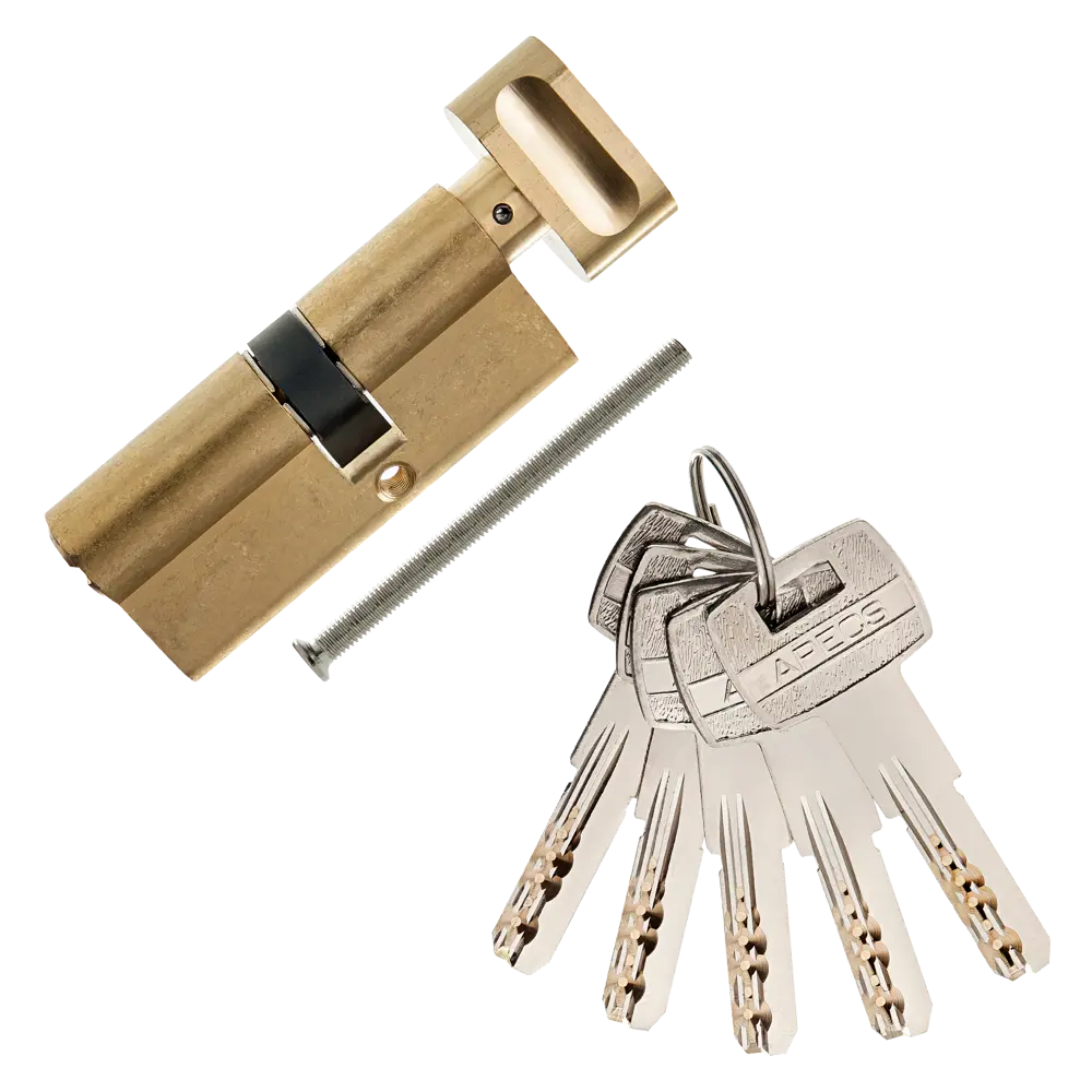 Цилиндр Apecs SM-70(30C/40)-C-G, 30x40 мм, ключ/вертушка, цвет золото ЦИЛИНДР APECS SM-70(30C/40)-C-G КЛ-ВЕРТ STLM-2052021 - Вид №1