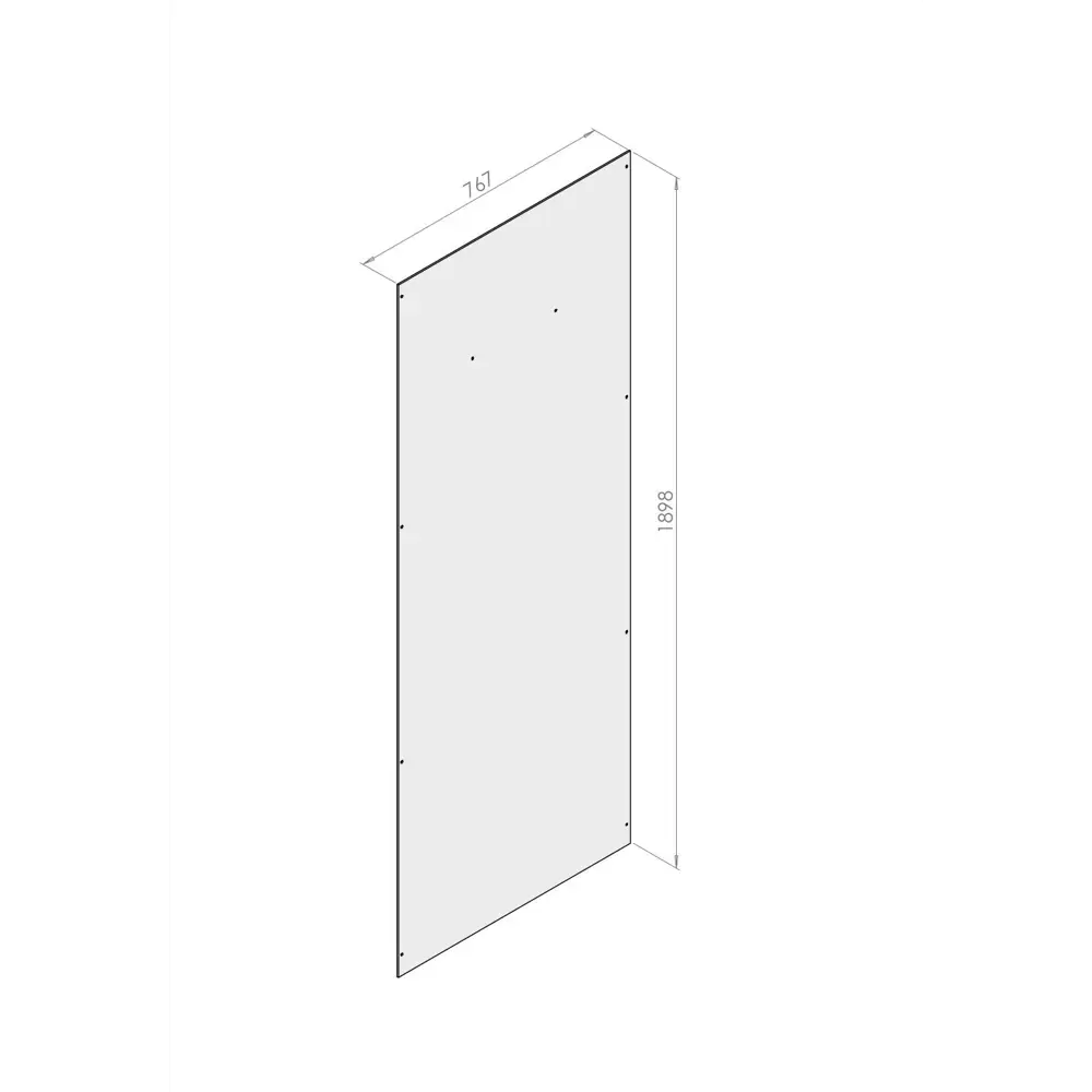 Стенка для душевой ширмы Domani-Spa Simple 1/4 круга 90x90 см 8 отверстий цвет белый STLM-2167686 - Вид №2