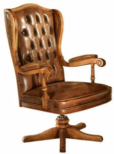 A.R. Arredamenti Стеганое вращающееся кожаное кресло Grand royal 419