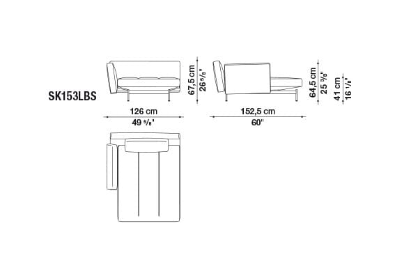 Кожаный диван с полуостровом B&B Italia SAKé ARCH-00023880 - Вид №5