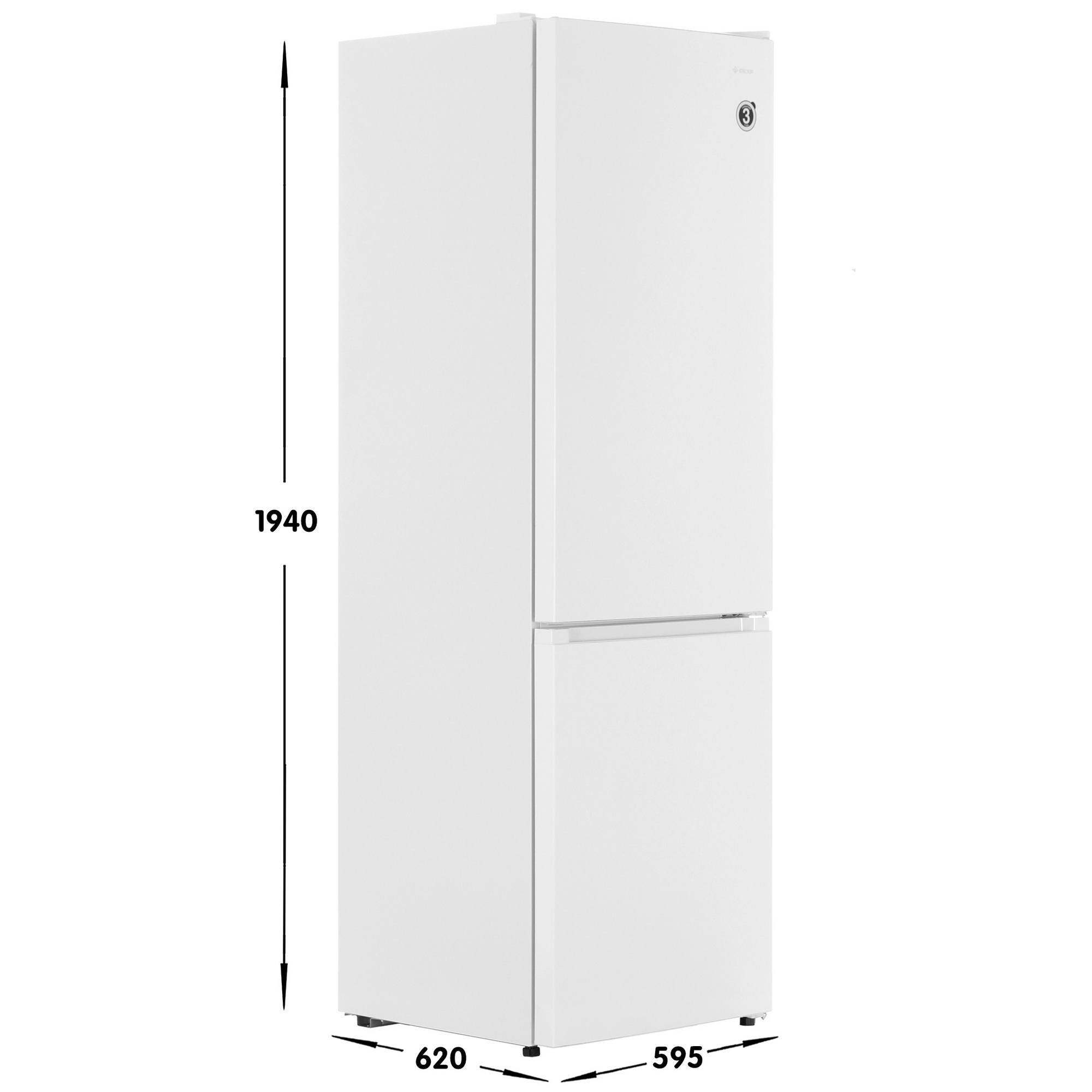 9124966 Холодильник с морозильником   DEXP B4-34AKA белый STDN-0057170 - Вид №6