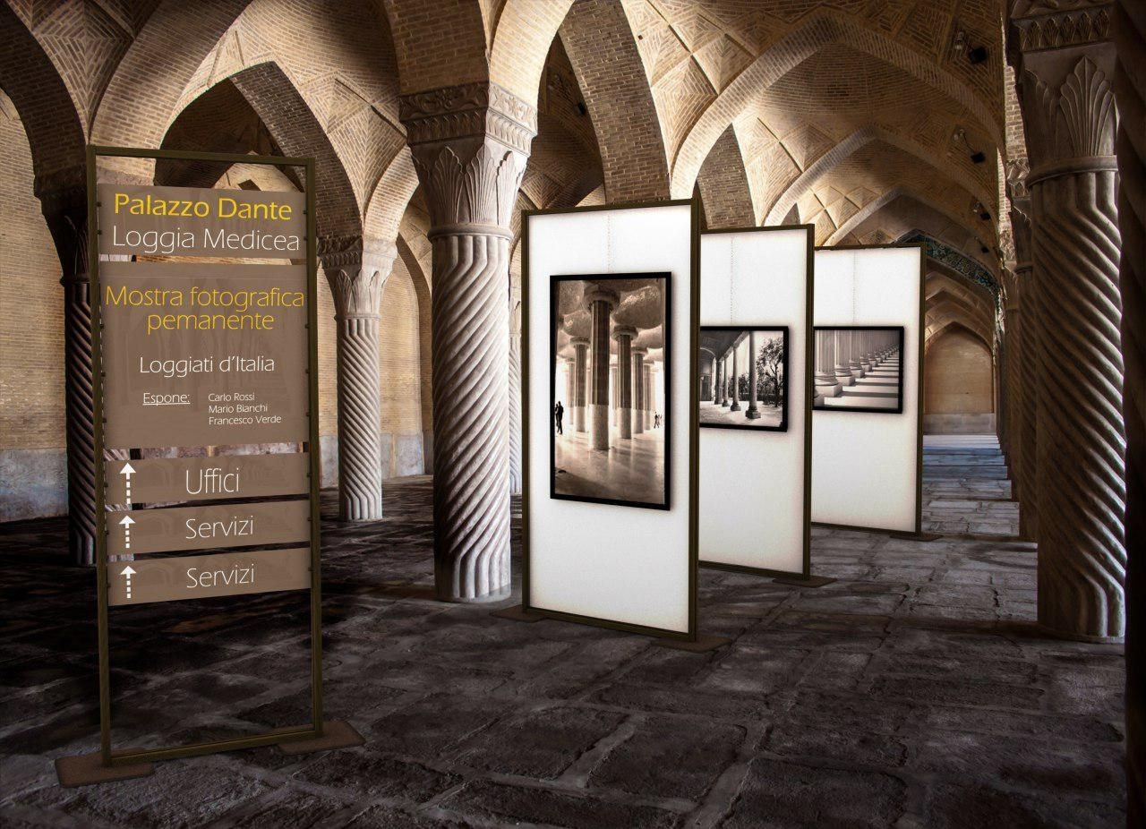 Двухсторонняя алюминиевая напольная стойка дисплея STUDIO T InUno ARCH-00075101 - Вид №2