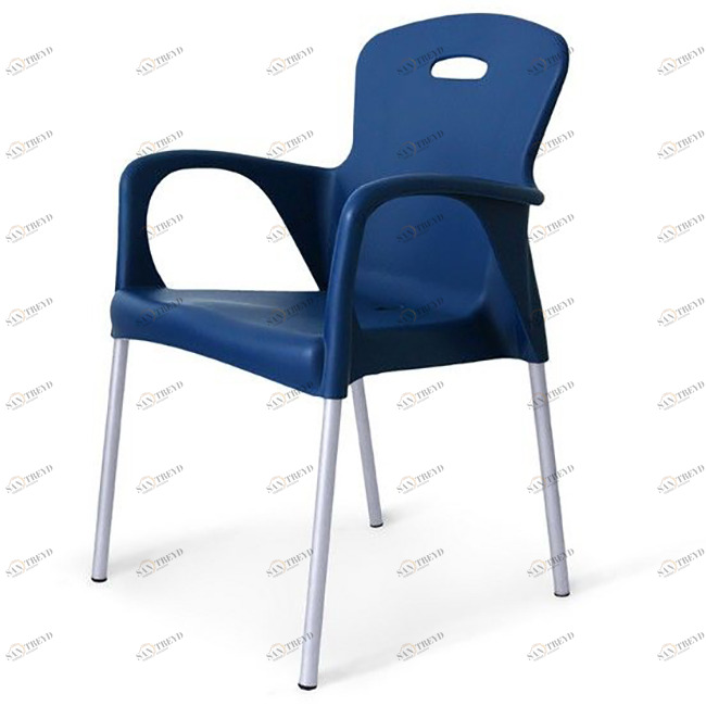 Стул с подлокотниками пластиковый синий Remy Blue AFINA ДИЗАЙНЕРСКИЕ, REMY 130609 Синий 