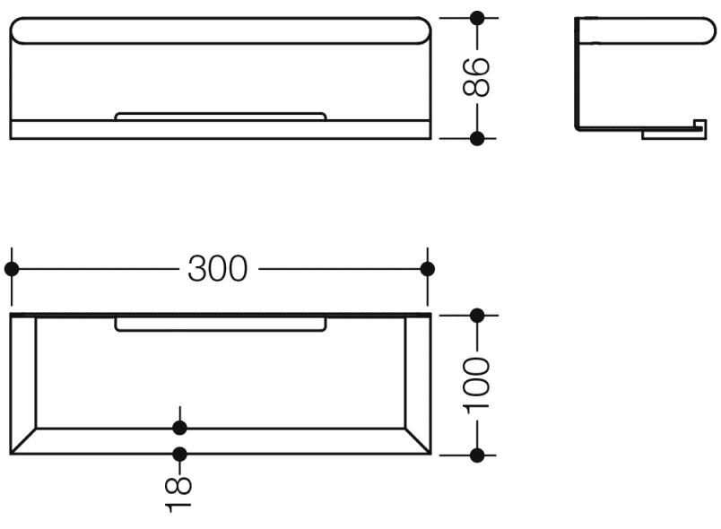 162.03.20040 душевая полка HEWI Ablagen  - Вид №1