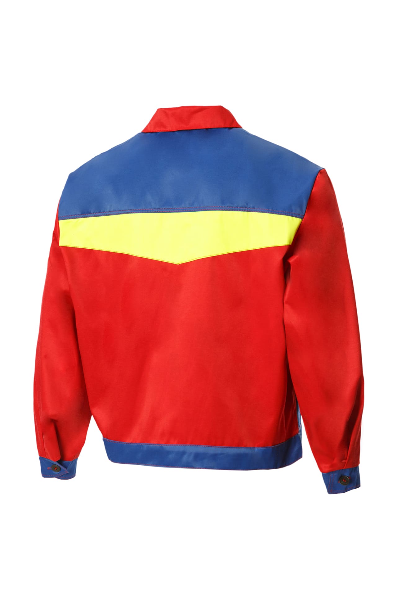 61633 Костюм "Мастер" с лимонной полосой красно-васильковый  Летняя спецодежда  размер 60-62/170-176  - Вид №2