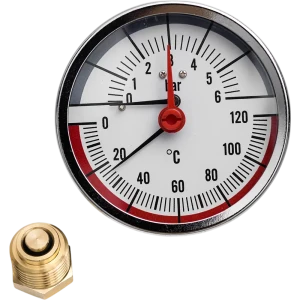 Термоманометр аксиальный 120 С 0.6 Мпа 1/2" 70 мм