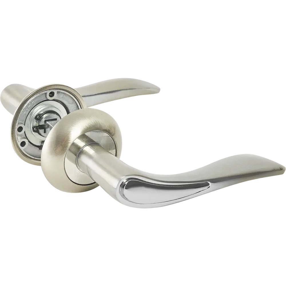 Дверная ручка PUNTO Salsa на розетке, матовый никель/хром 85203241 STLM-0903502