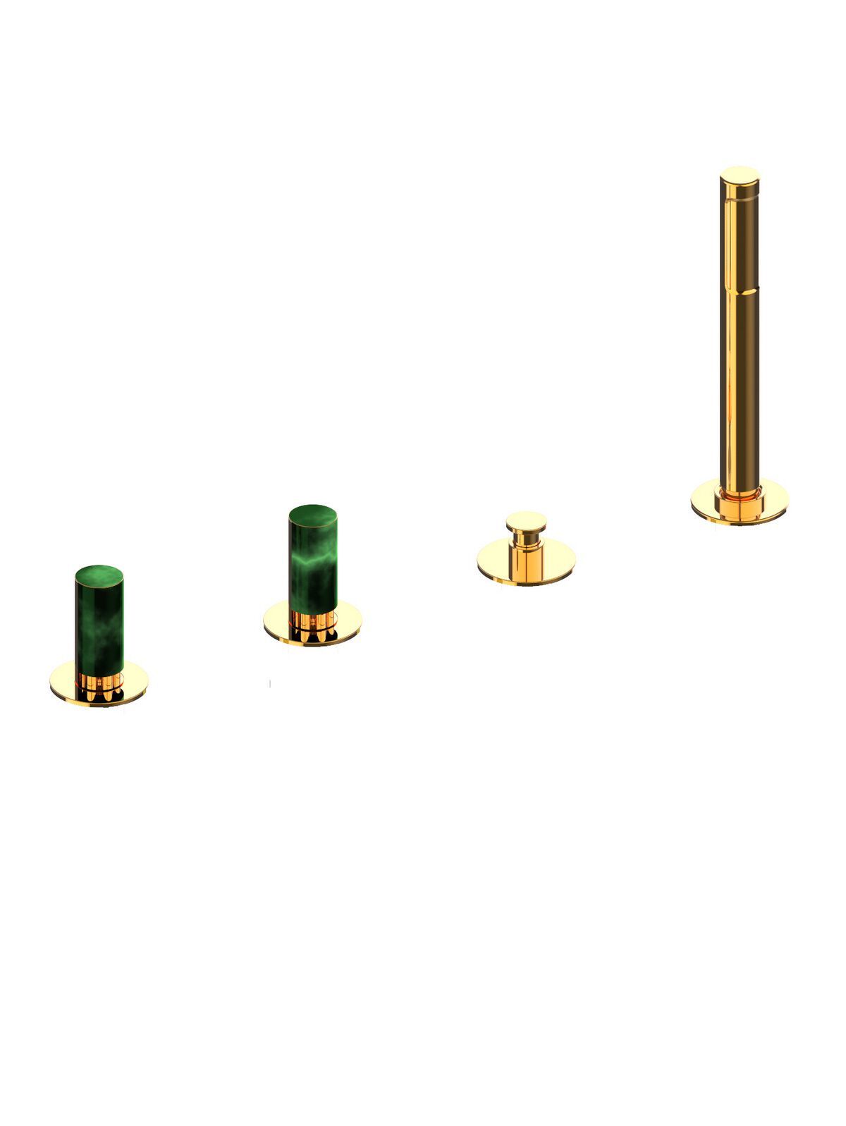 Смеситель для ванны с 4 отверстиями и ручным душем Rubinetterie Frattini Pepe XL ARCH-00026690 - Вид №13