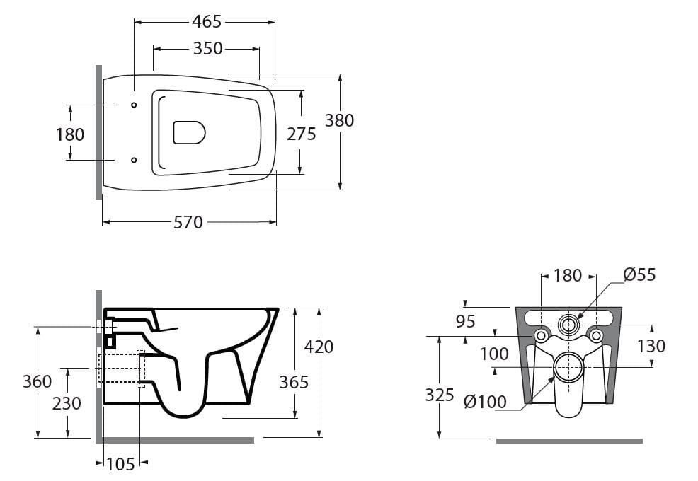 Керамический подвесной туалет Azzurra Ceramica Hera ARCH-00015955 - Вид №1