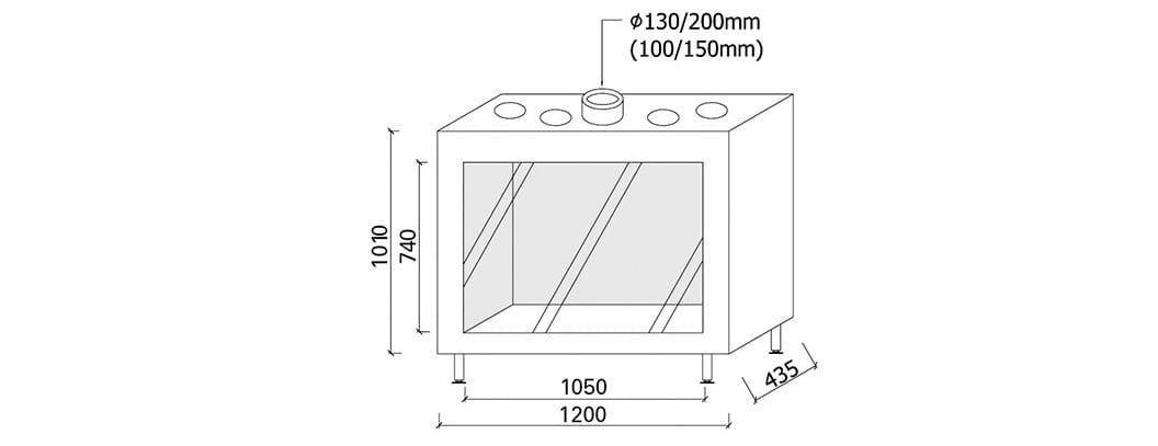 Газовый закрытый камин Metalfire ARCH-00126609 - Вид №5