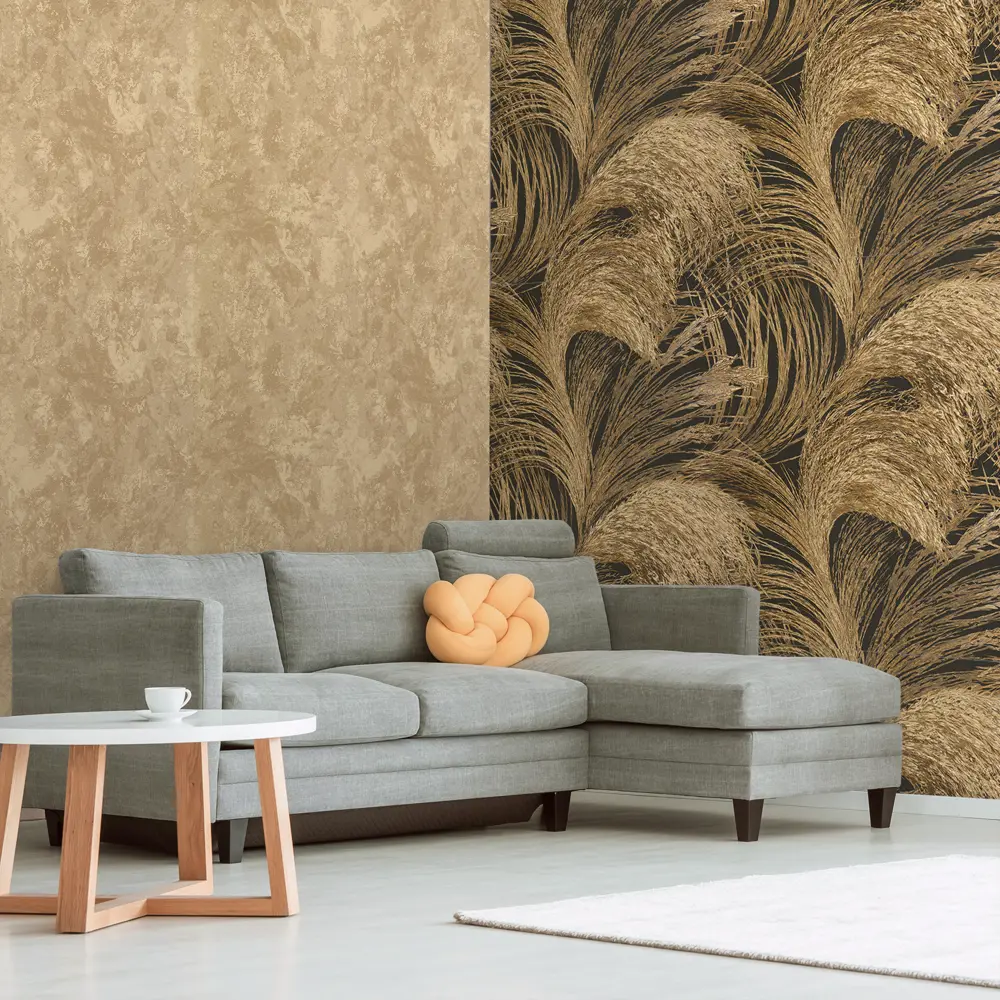 Обои флизелиновые Euro Decor Freya желтые 1.06 м ED7189-22 86549355 STLM-2045352 - Вид №3