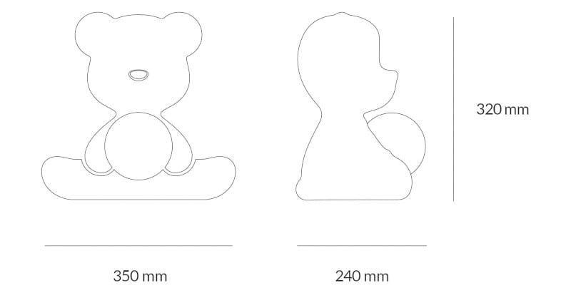 Светодиодная настольная лампа из полиэтилена с USB-зарядкой Qeeboo Teddy ARCH-00007566 - Вид №4