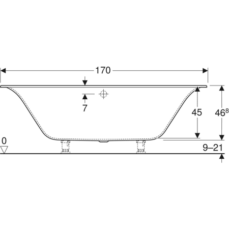 554.007.01.1 Прямоугольная ванна Geberit Soana, с узкими краями, Duo Geberit  - Вид №15