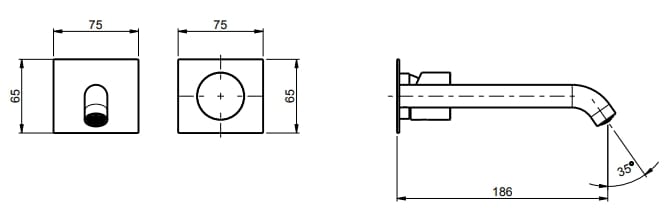 Настенный смеситель для раковины с ограничителем расхода Rubinetterie Frattini Pepe XLS 316 ARCH-00012582 - Вид №1