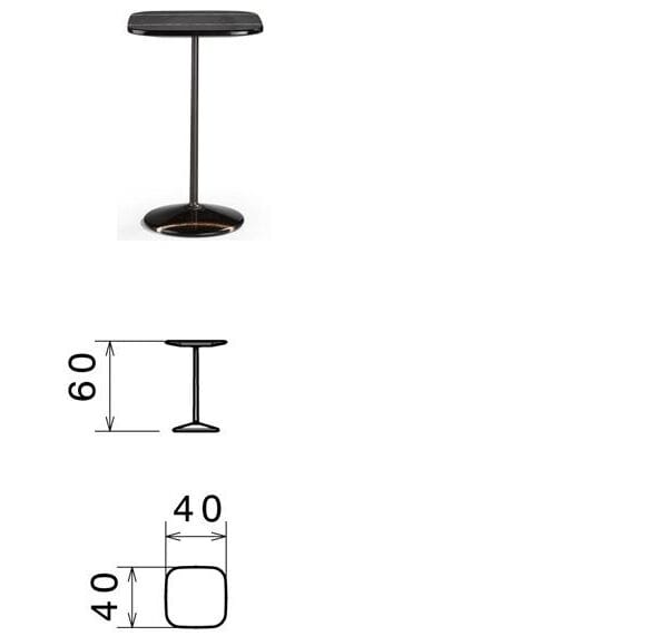 Высокий квадратный мраморный журнальный столик GHIDINI1961 ARNOLD ARCH-00035988 - Вид №7
