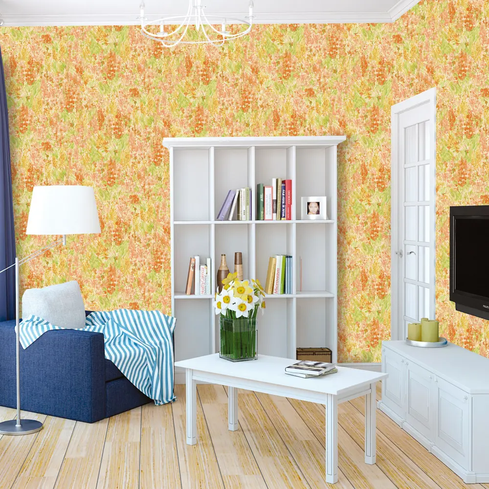 Обои бумажные 0.53х10 м цветы цвет оранжевый ER 1860-5 Erismann STLM-2133094 - Вид №2