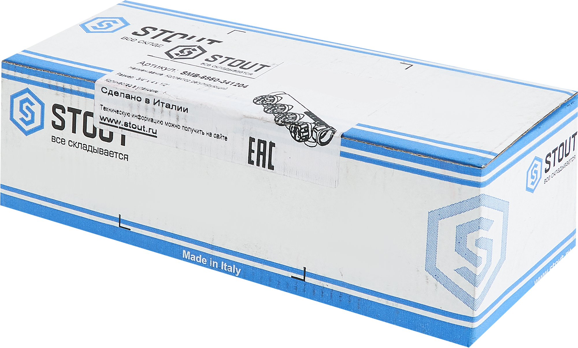 Коллектор распределительный STOUT 4 отвода 3/4"×1/2" для систем отопления 84868373 STLM-0056528 - Вид №5