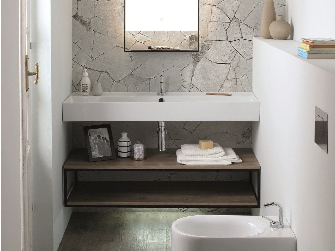 Подвесной умывальник со стальной рамой и меламинированным COLAVENE SQUARE ARCH-00085971 - Вид №1