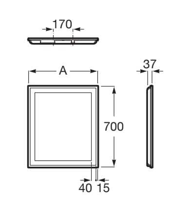 Прямоугольное зеркало со встроенным настенным освещением Roca IRIDIA 81233 / 81234 ARCH-00004517 - Вид №3