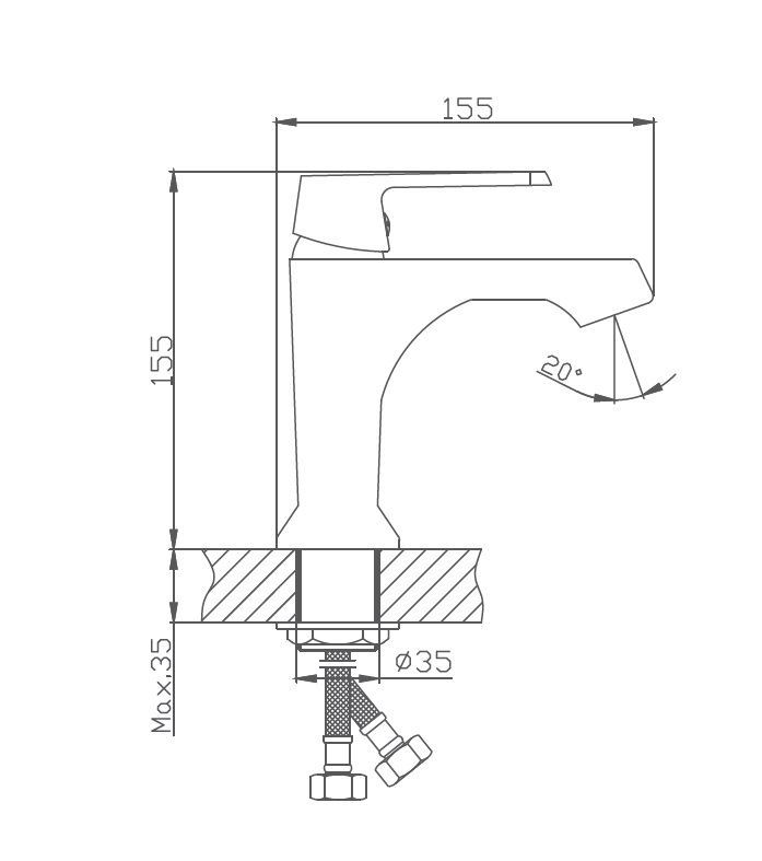 HB10804 Смеситель для раковины , белый Haiba  - Вид №2
