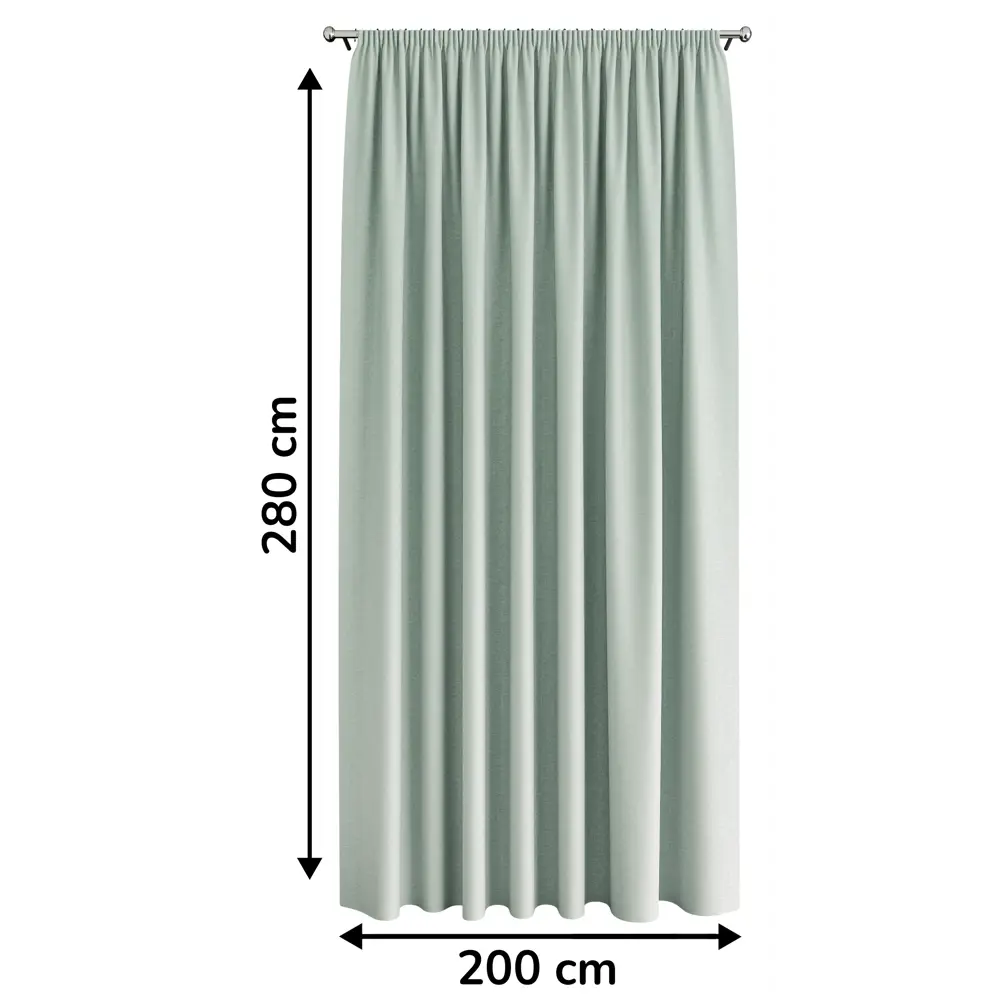 Штора MIAMOZA Софти ментоловая 200x280 см с ленточным креплением 89427081 STLM-1584275 - Вид №2