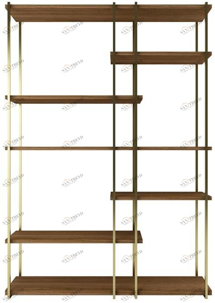 ZALABA Design Открытый двусторонний книжный шкаф из стали и дерева Zulu sun-id-1398339