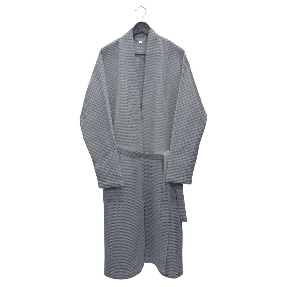 Халат вафельный Votex Home Кимоно без капюшона размер M цвет серый STLM-2007254