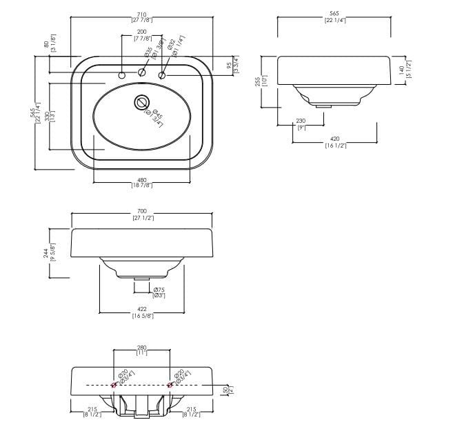 Умывальник на колонне Devon&Devon BLUES ARCH-00077757 - Вид №2