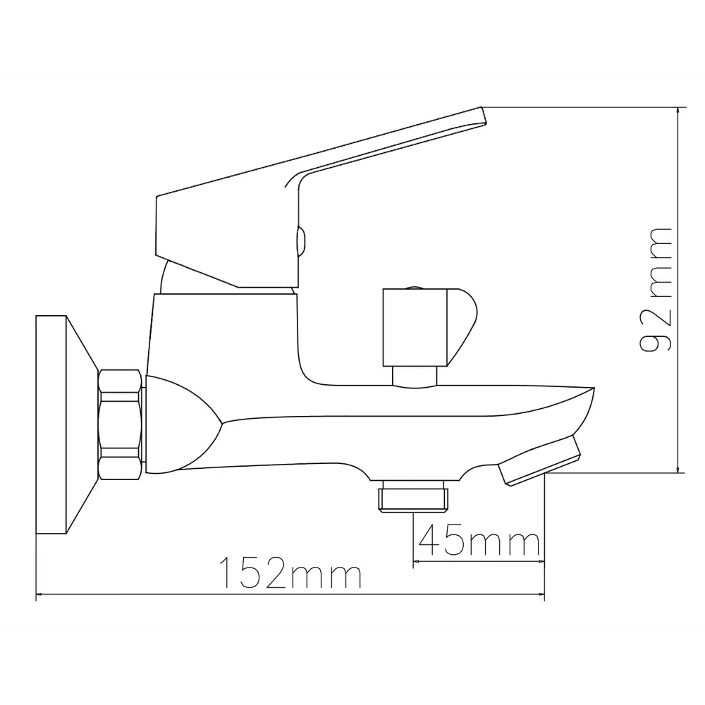 Смеситель для ванны Esko Dunedin однорычажный на ванну с лейкой и шлангом цвет хром STLM-2050254 - Вид №1