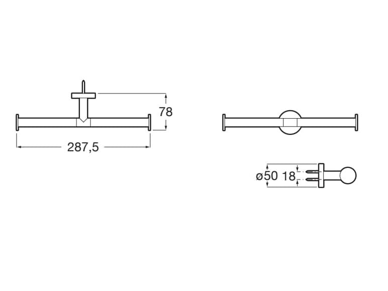 Металлический двойной держатель рулона Roca Compas ARCH-00144503 - Вид №2