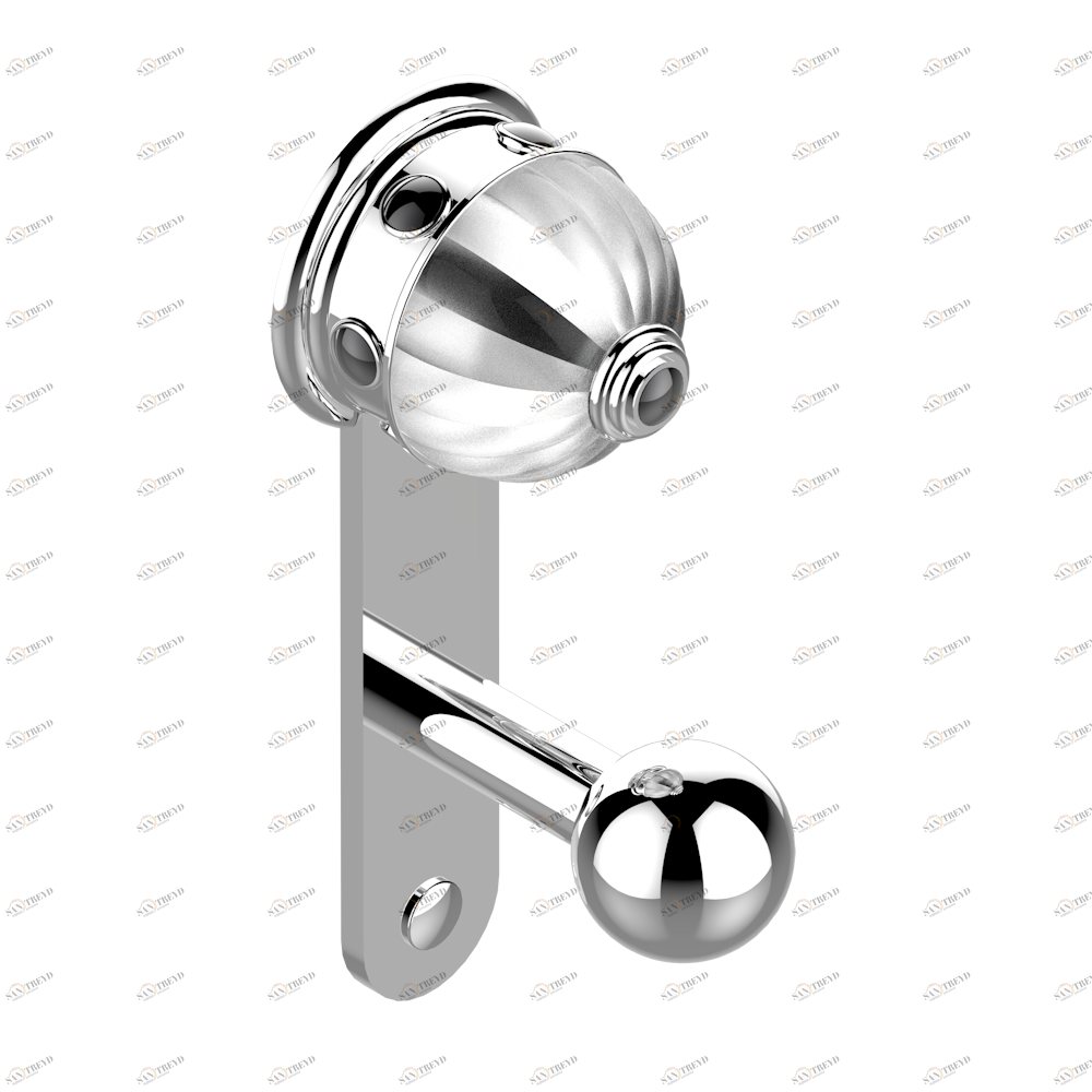 A1M-517 Крючок для халатов одинарный Thg-paris Amboise c чёрным ониксом Хром A1M-517 CAT.A