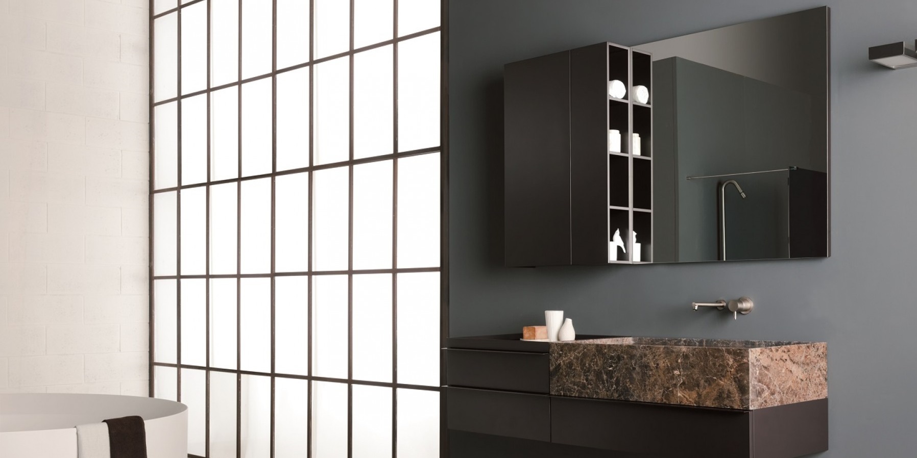 Toscoquattro Смеситель для раковины настенный Rubinetteria нерж.сталь 08RD05IS - Вид №4