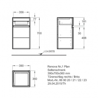 Шкаф боковой Keramag Renova Nr. 1 Plan 869022000 Santreyd  - Вид №4