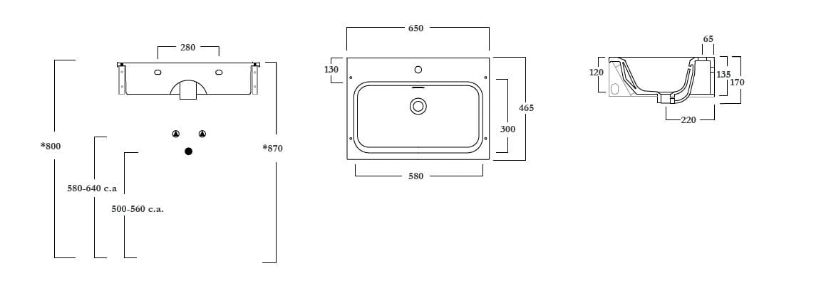 Фарфоровая прямоугольная подвесная раковина Olympia Ceramica OMNIA ARCH-00026017 - Вид №8