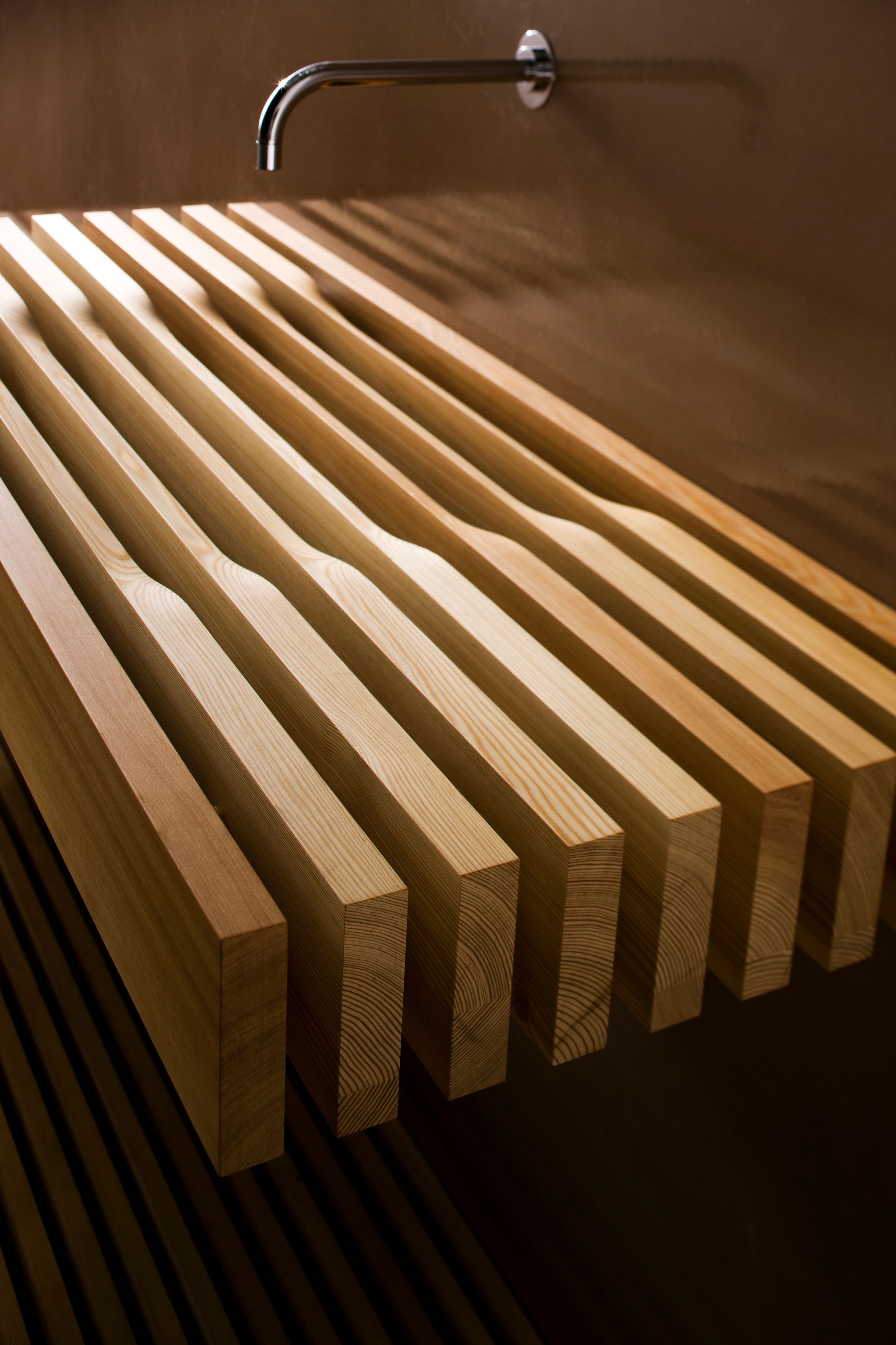 Прямоугольная подвесная раковина из лиственницы Rapsel ONE ARCH-00131877 - Вид №2